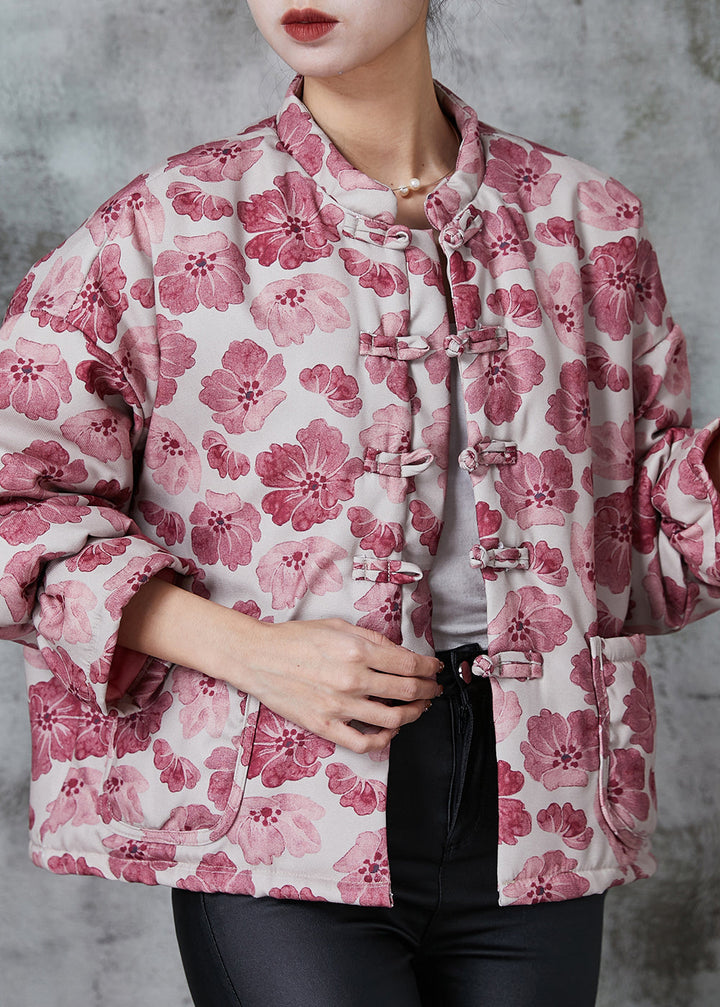 Drune | Pink Print Feine Baumwollgefüllte Orientalische Mäntel