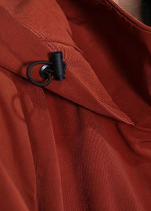 Drune | Rust Kapuzen Taschen dicke Baumwoll-Trenchcoats