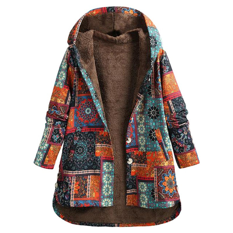 Drune | Jacke mit Kapuze und Blumen