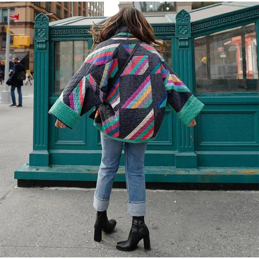 Drune | Weinlese Damenjacke mit Modernem Design und V-Ausschnitt