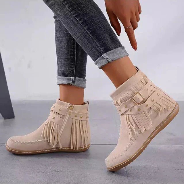 Drune | Vintage Fransen Stiefeletten