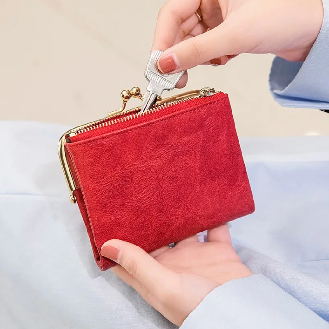 Drune | Kiss Lock Tasche - stilvolle Damen Münzgeldbörse