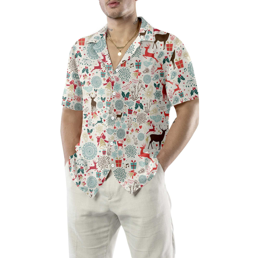 Drune | Vintage Weihnachtsrentier Hawaiian Shirt, Bestes Geschenk Für Weihnachten