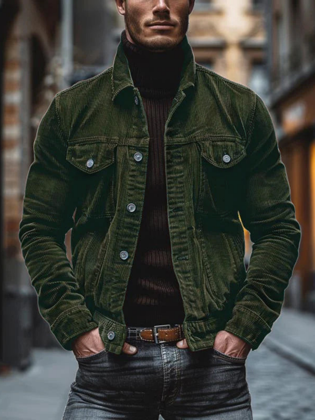 Drune | Vintage Cordjacke für Männer - Lässiger Schnitt