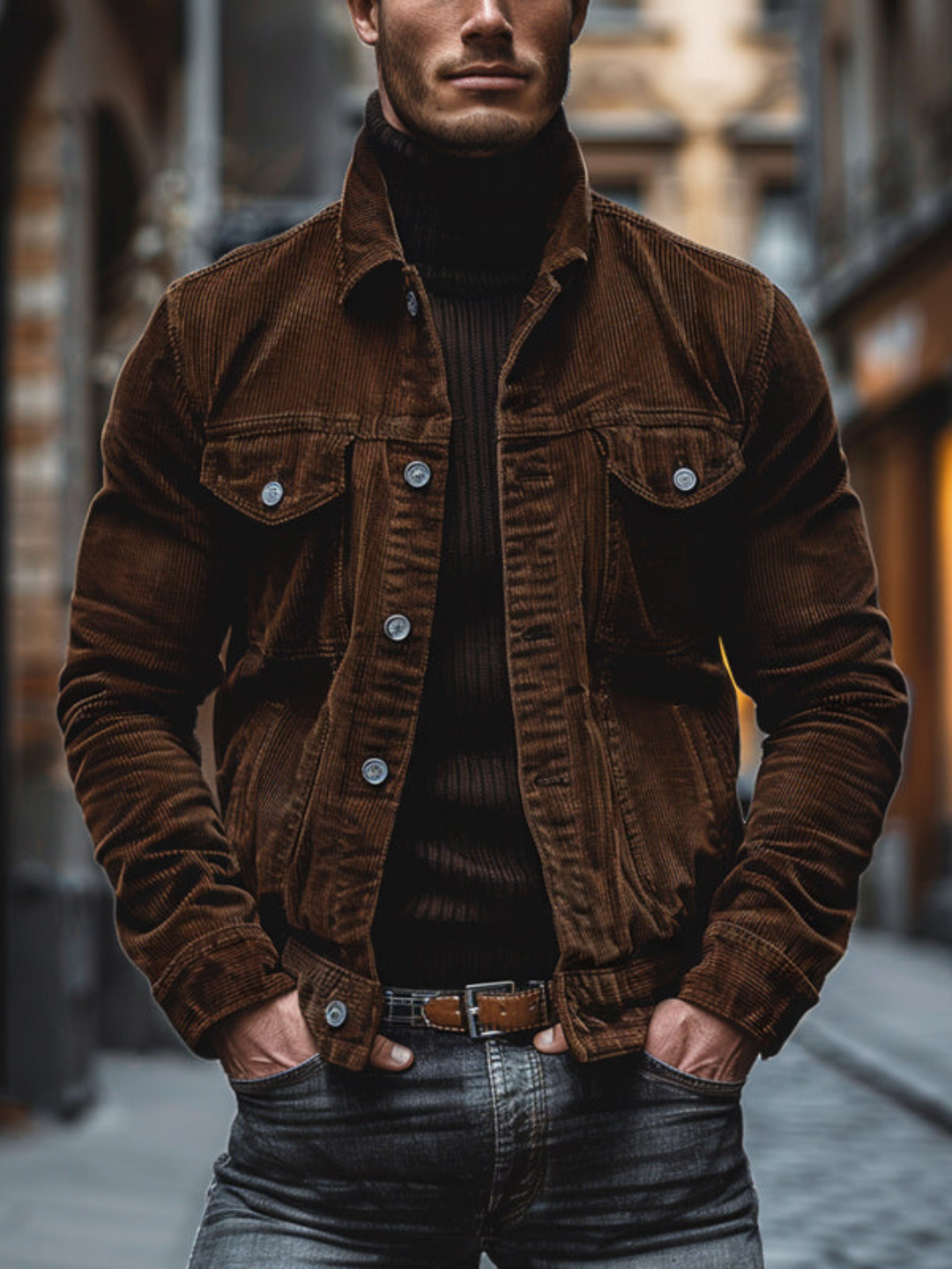 Drune | Vintage Cordjacke für Männer - Lässiger Schnitt