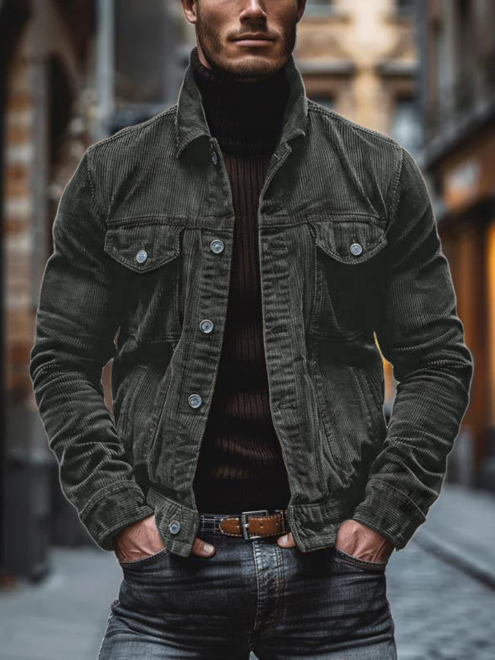 Drune | Vintage Cordjacke für Männer - Lässiger Schnitt