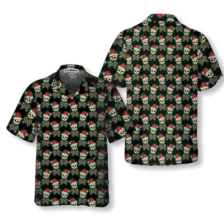 Drune | Vintage-Pirat-Santa-Schädel-Hawaiian-Shirt, Lustiges-Weihnachts-Santa-Shirt, Bestes-Geschenk-für-Weihnachten