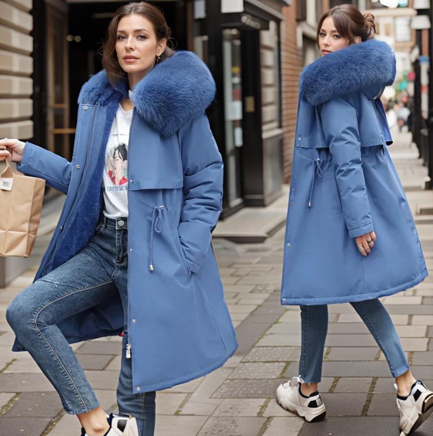Drune | Damen Winterjacke mit Pelzkragen
