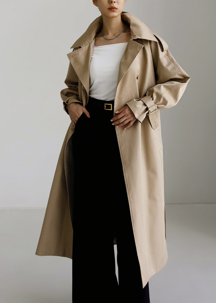 Drune | Damen Trenchcoat mit breitem Kragen und Taschen
