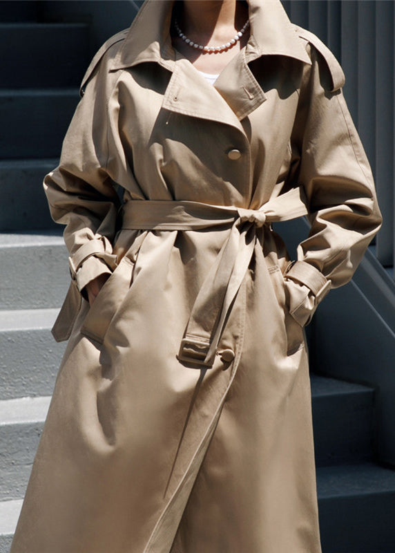 Drune | Damen Trenchcoat mit breitem Kragen und Taschen