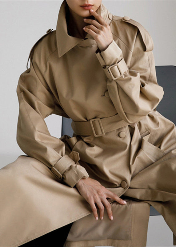 Drune | Damen Trenchcoat mit breitem Kragen und Taschen