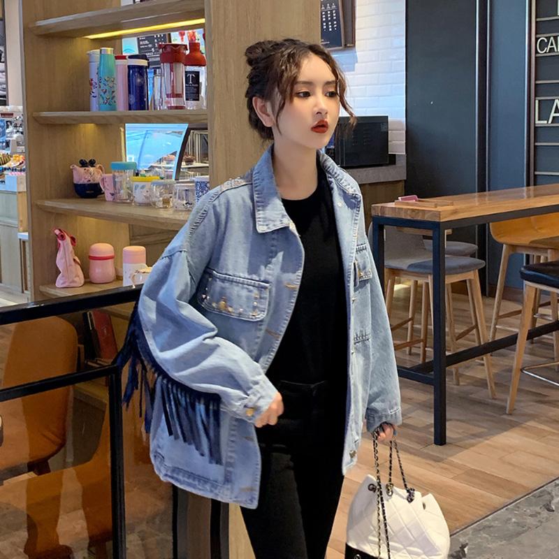 Drune | Brooklynn Jeansjacke Ein einzigartige Jacke mit Blumenmuster und Fransen