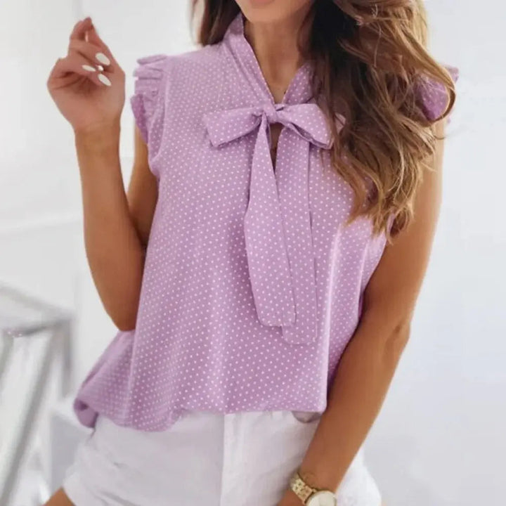 Drune | Gepunktete Bluse mit Schleife für Damen