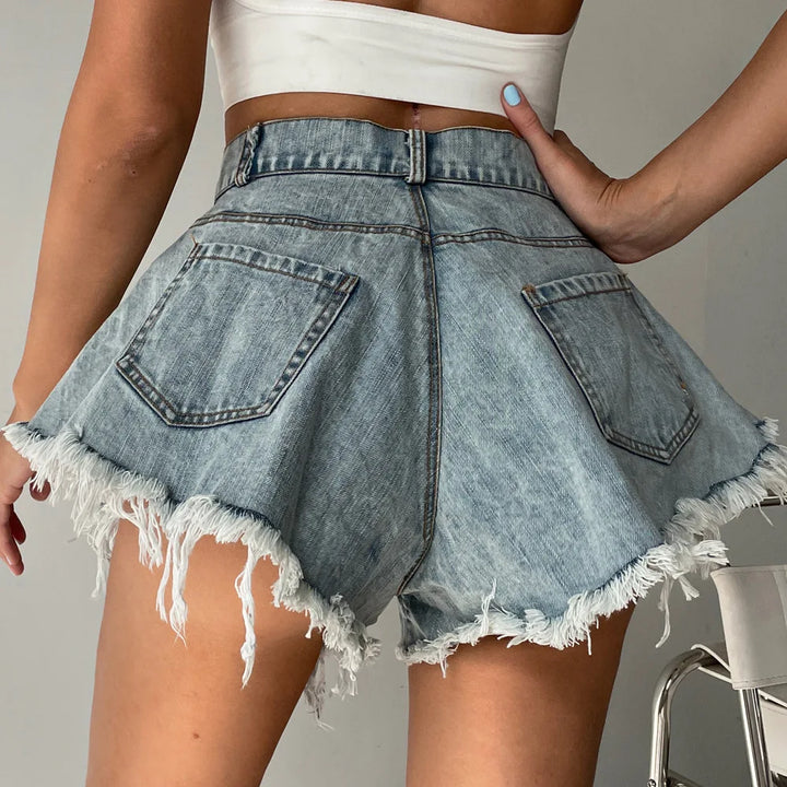 Drune | Jeansshorts mit Distressed-Saum für Damen