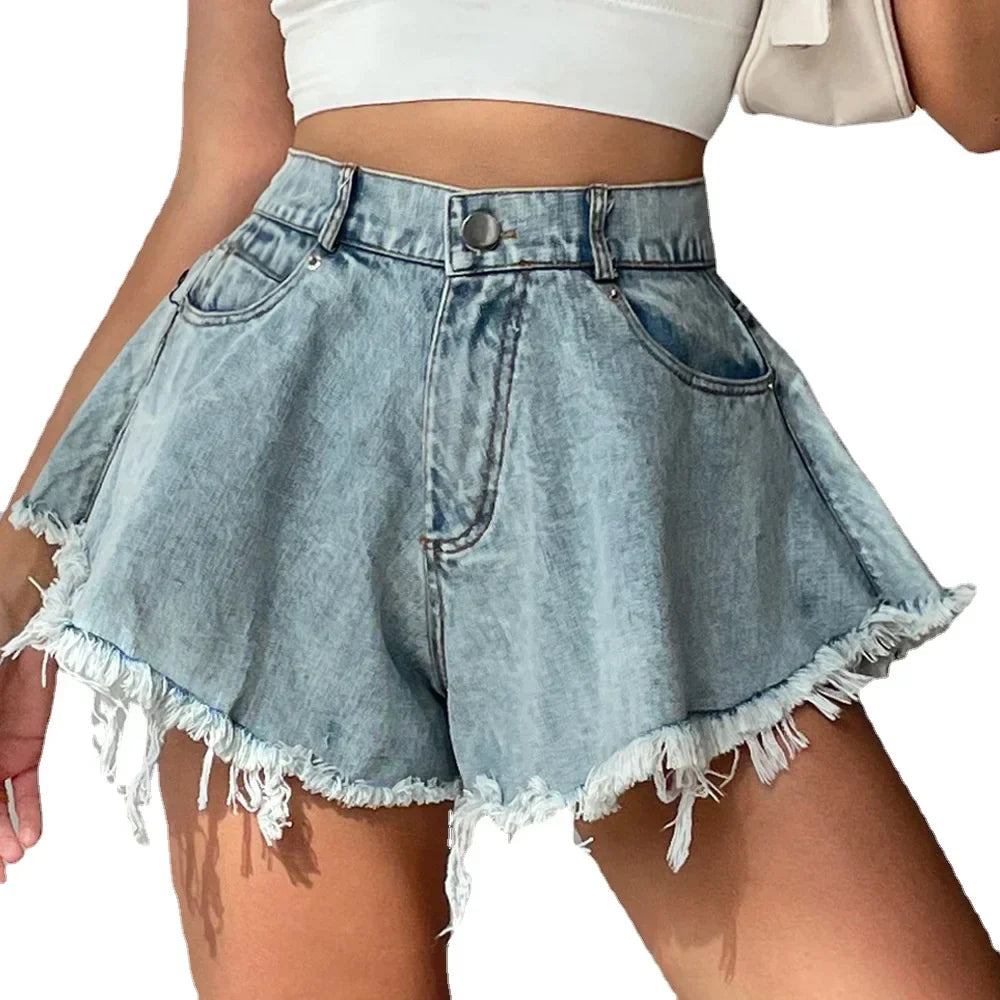 Drune | Jeansshorts mit Distressed-Saum für Damen
