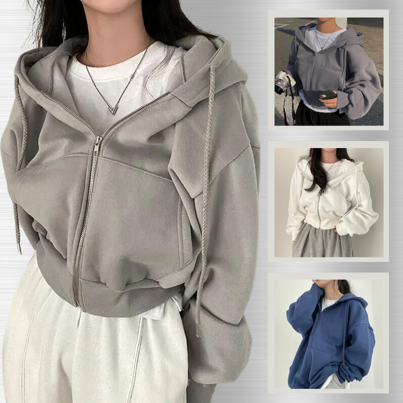 Drune | Kapuzenpullover Bequem Übergröße Reißverschluss Kapuzenpullover Damen Zip up Kapuzenpullovers