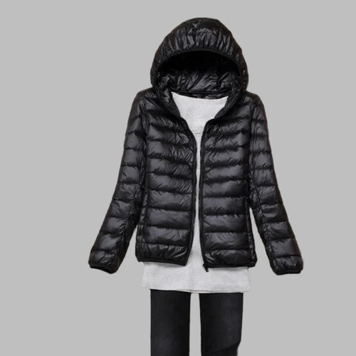 Drune | Ultraleichte, faltbare Daunenjacke mit Kapuze für Damen