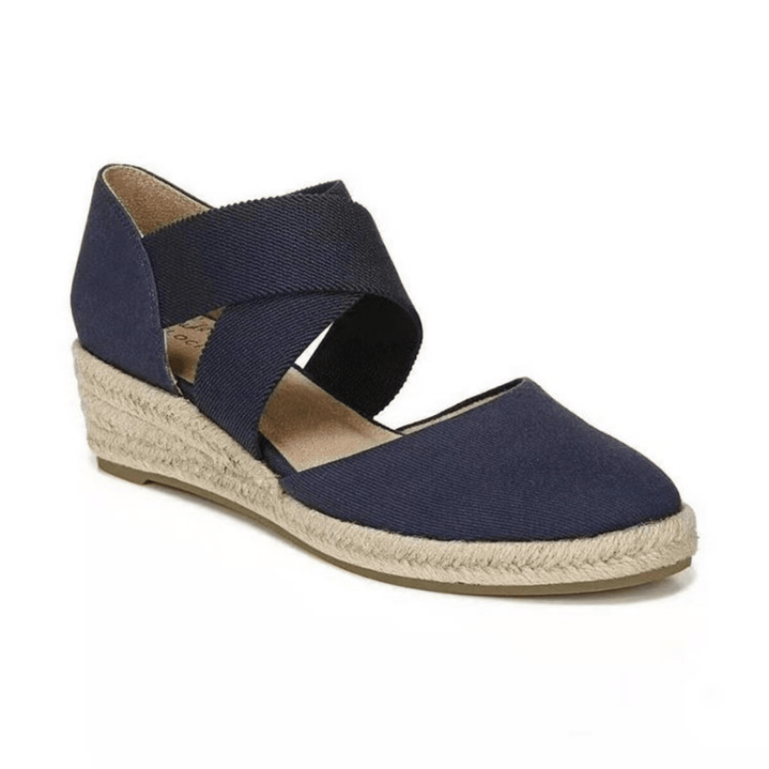 Drune | Kreuzband Espadrilles mit Geflochtenem Seil und Keilsohle