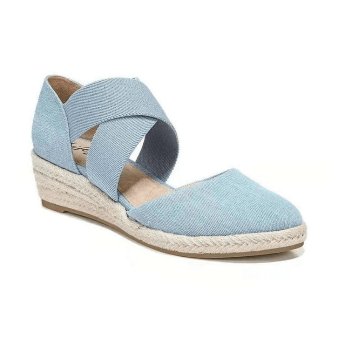 Drune | Kreuzband Espadrilles mit Geflochtenem Seil und Keilsohle