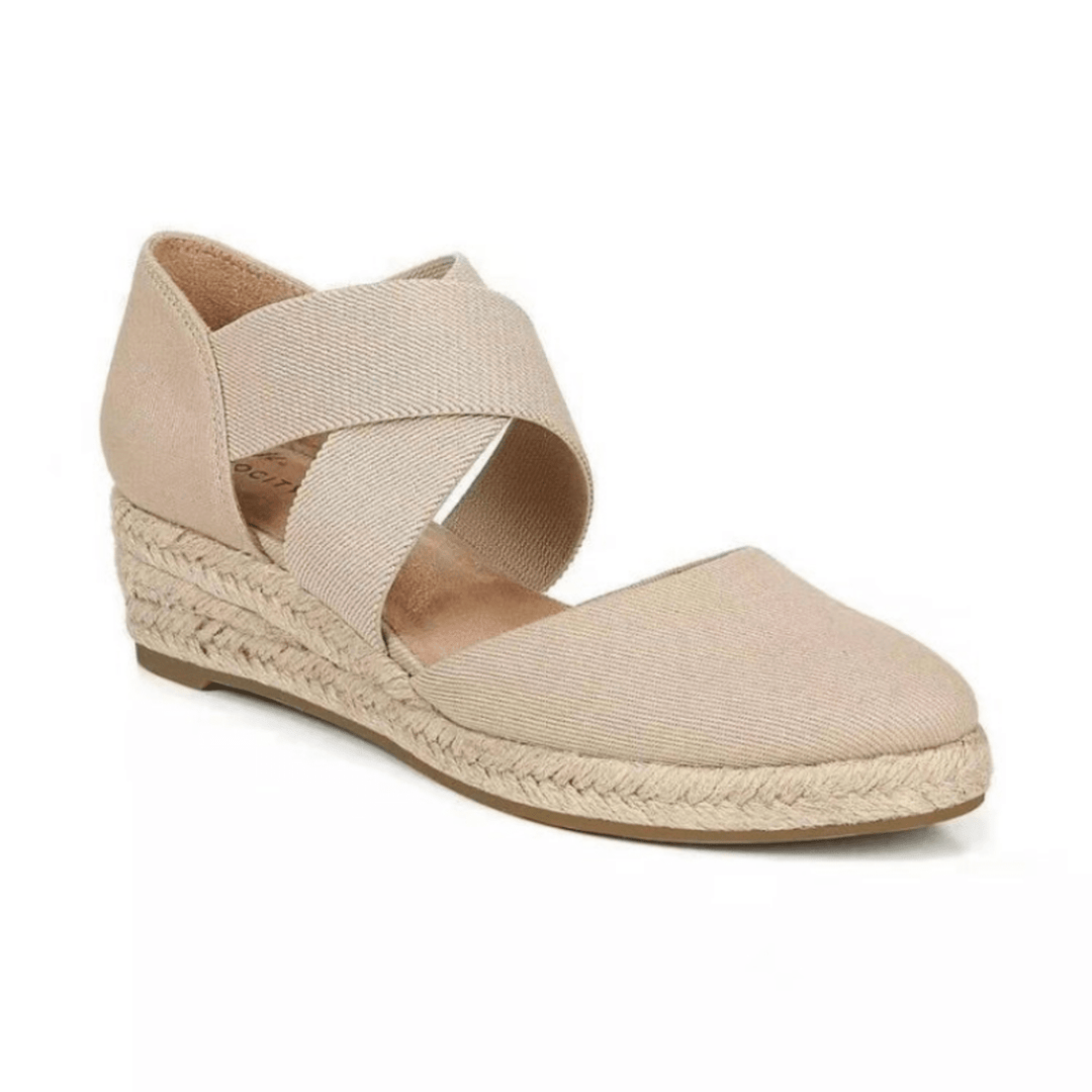 Drune | Kreuzband Espadrilles mit Geflochtenem Seil und Keilsohle