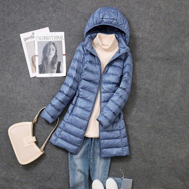Drune | Ultraleichter, packbarer, langer Puffermantel
