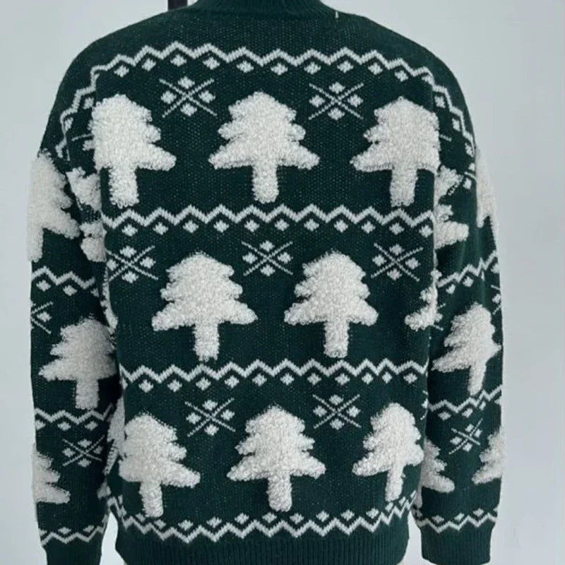 Drune | Pullover für Frauen mit 3D Weihnachtsmann Druck - Weicher & warmer gestrickter Pullover für die Feiertage