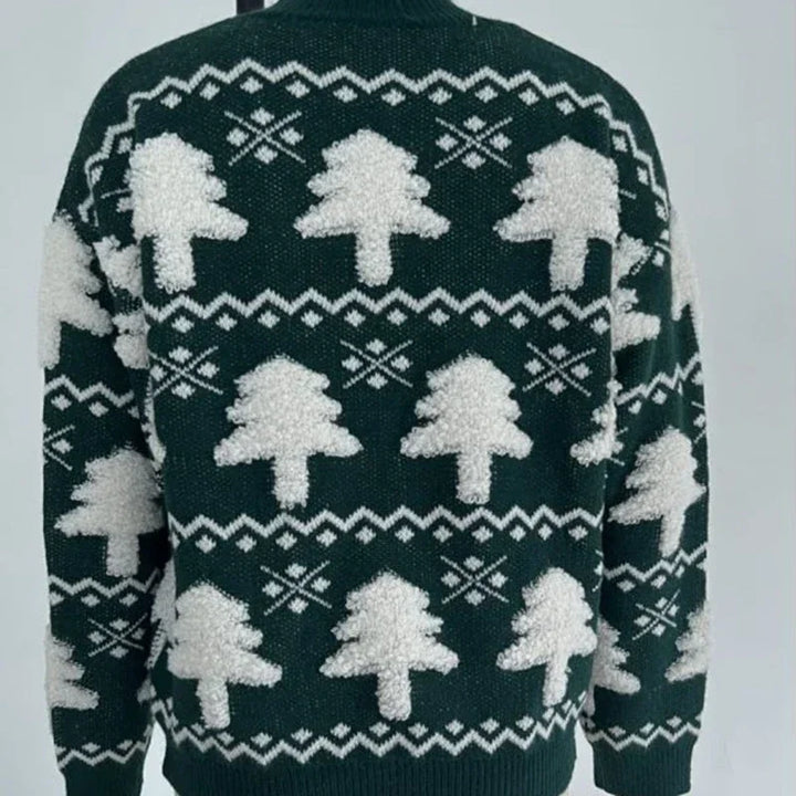 Drune | Pullover für Frauen mit 3D Weihnachtsmann Druck - Weicher & warmer gestrickter Pullover für die Feiertage