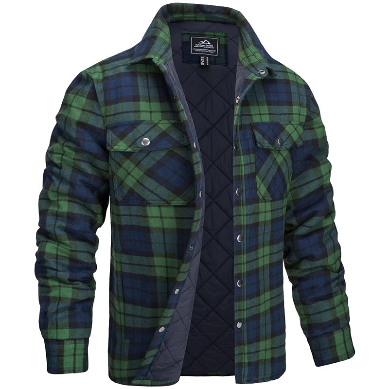 Drune | Herren Holzfällerjacke im karierten Design