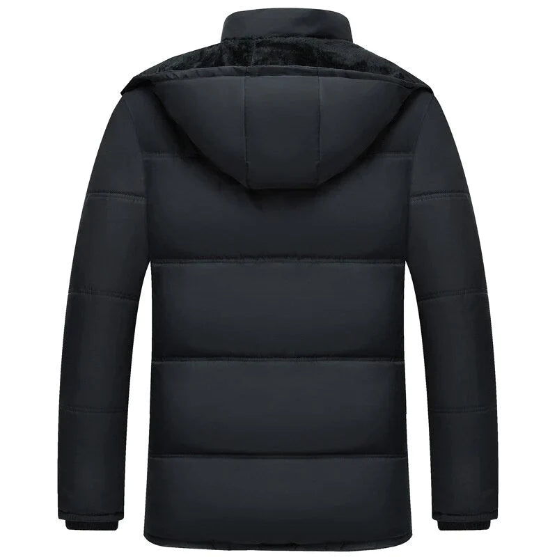 Drune | Herren Wintermantel mit Kapuze und Reißverschluss Frontdesign