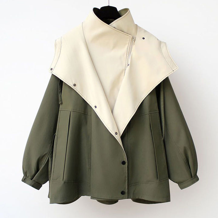 Drune | Mittellange, taillierte Windjacke für Damen mit Kapuze und Reißverschluss