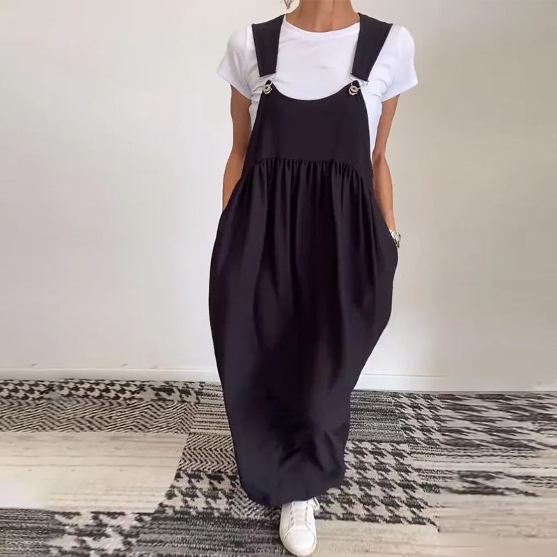 Drune | Kleid Lässig Einfarbig Hosenträger