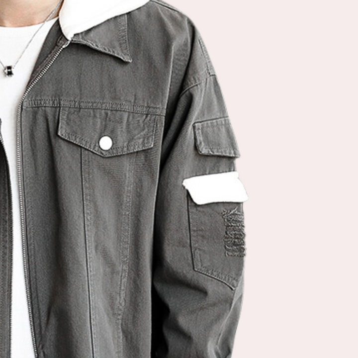 Drune | Bequemer Denim Kapuzenpullover