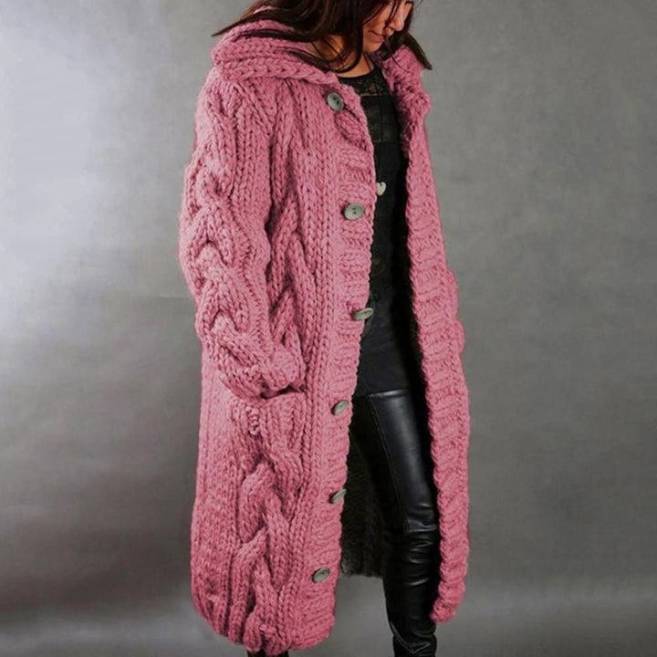 Drune | Strickmantel Damen Warmer Wintermantel mit Kapuze
