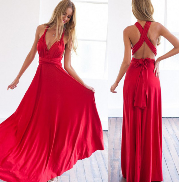 Damen Multiway Wickelkleid mit 50+ Tragevarianten & Elastischem Stoff | Drune