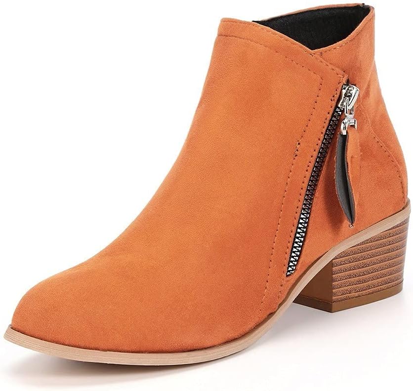 Drune | Stiefeletten - Wildleder - Niedriger Blockabsatz - Runde Zehe - Reißverschlussverschluss