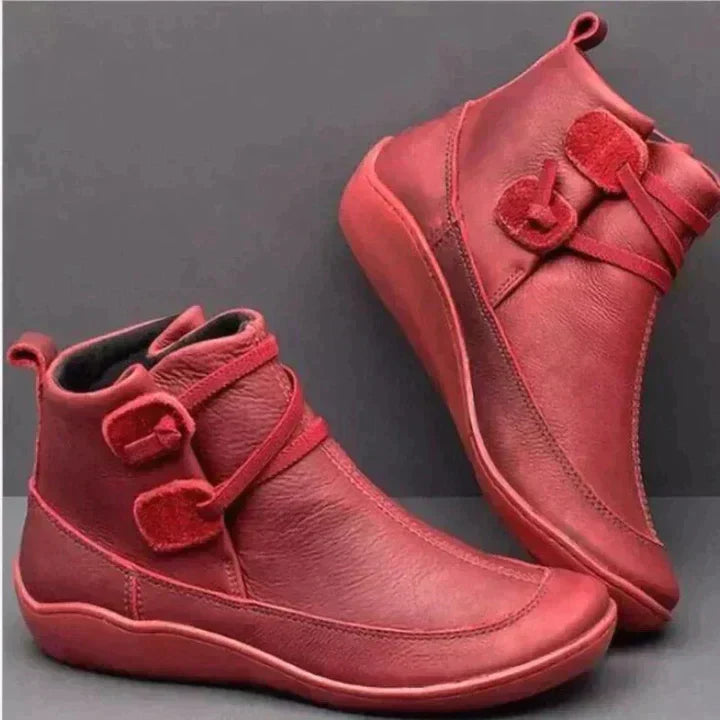 Drune | Stiefeletten - Wasserfestes Leder - Verstellbarer Riemen - Rutschfeste Sohle - Bequeme Passform