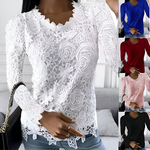 Drune | Elegante Spitzenbluse mit Langen Ärmeln
