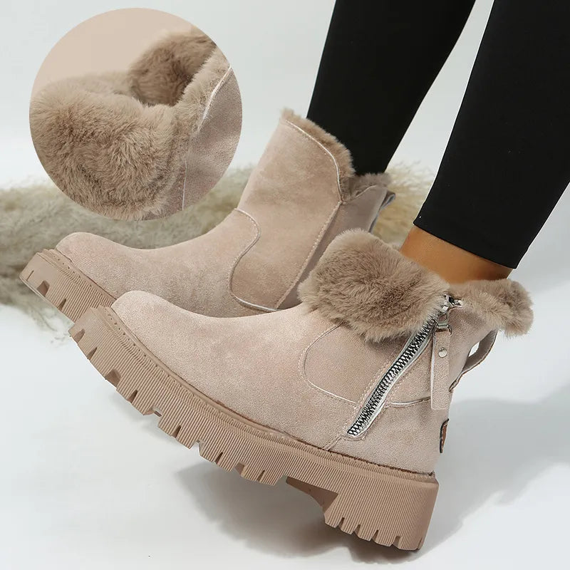 Drune | Warme Samt Winterstiefel für Damen – Gemütlicher & Stilvoller Komfort