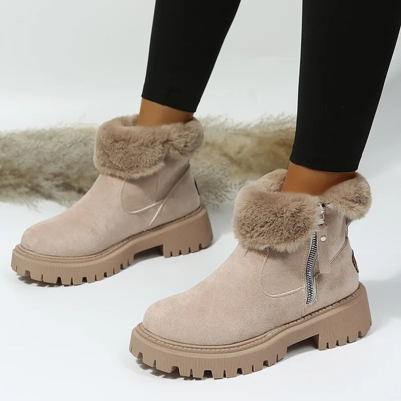 Drune | Warme Samt Winterstiefel für Damen – Gemütlicher & Stilvoller Komfort