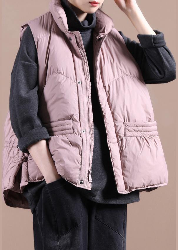Drune | rosa Daunenmantel Winter Lockere Passform Damen Parka Stehkragen mit Reißverschluss Jacken