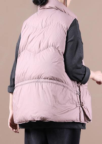 Drune | rosa Daunenmantel Winter Lockere Passform Damen Parka Stehkragen mit Reißverschluss Jacken