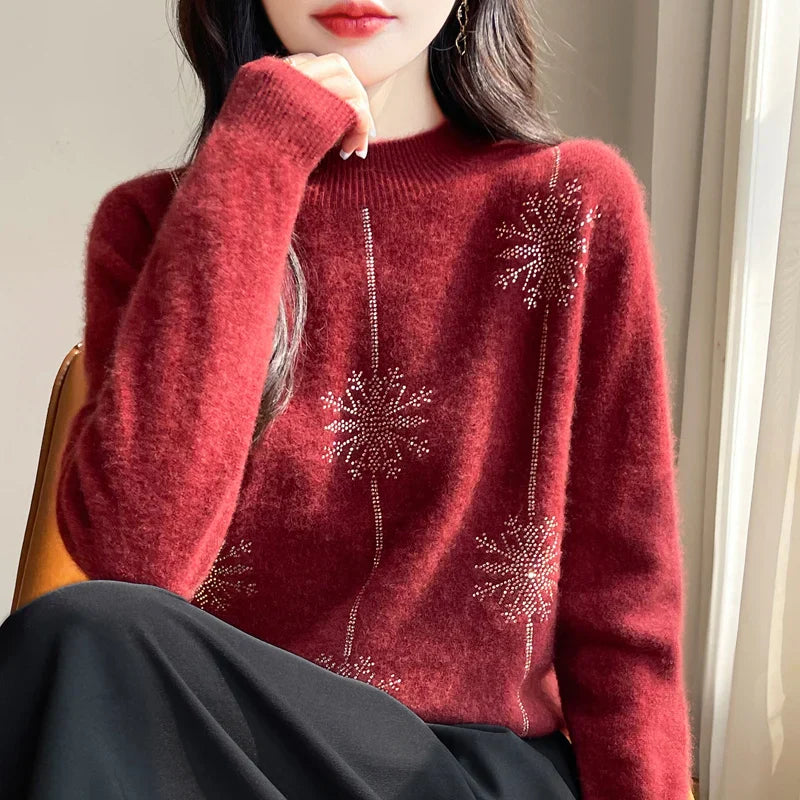 Drune | Damenpullover - Weicher Strickpullover mit Stehkragen & Warmem Komfort für den Winter