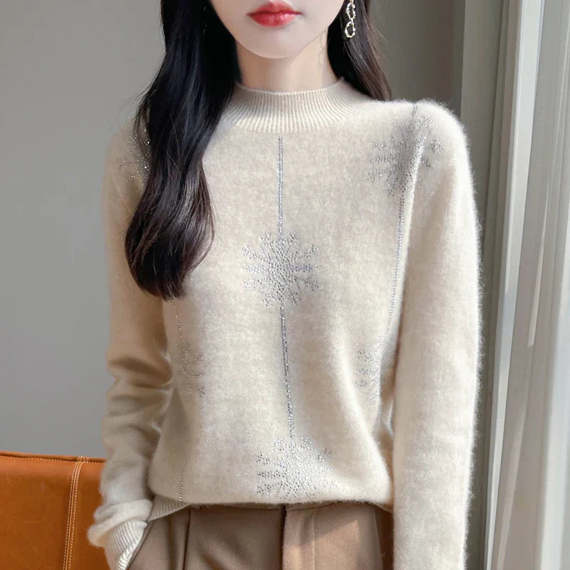 Drune | Damenpullover - Weicher Strickpullover mit Stehkragen & Warmem Komfort für den Winter