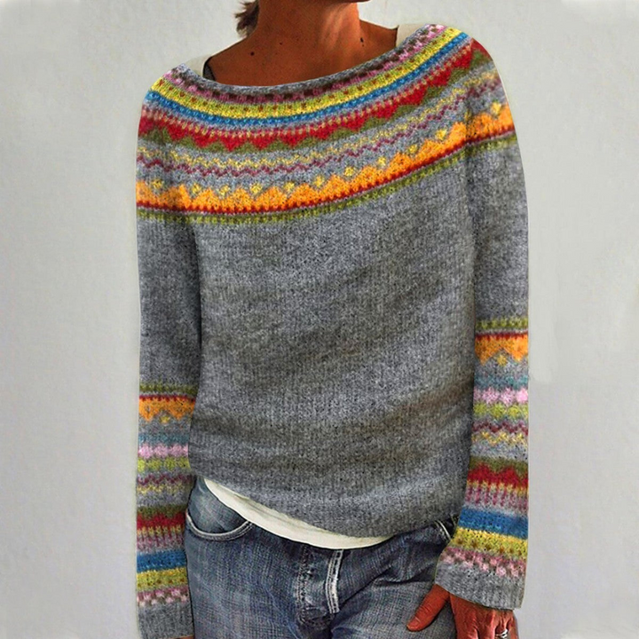 Drune | Damenpullover mit Rundhals - Retro Stil