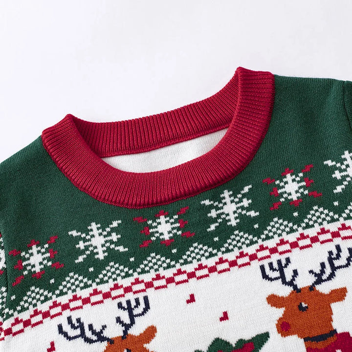 Drune | Kinderpullover mit Hirschdruck - Weicher & warmer Strickpullover für Jungen und Mädchen