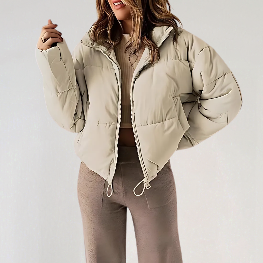 Drune | Damen Warme Pufferjacke mit Reißverschluss und Hohem Kragen