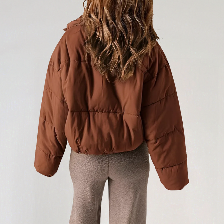 Drune | Damen Warme Pufferjacke mit Reißverschluss und Hohem Kragen