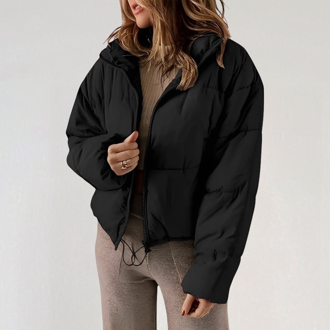 Drune | Damen Warme Pufferjacke mit Reißverschluss und Hohem Kragen