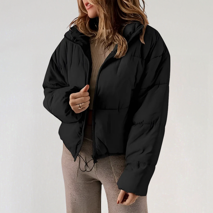 Drune | Damen Warme Pufferjacke mit Reißverschluss und Hohem Kragen