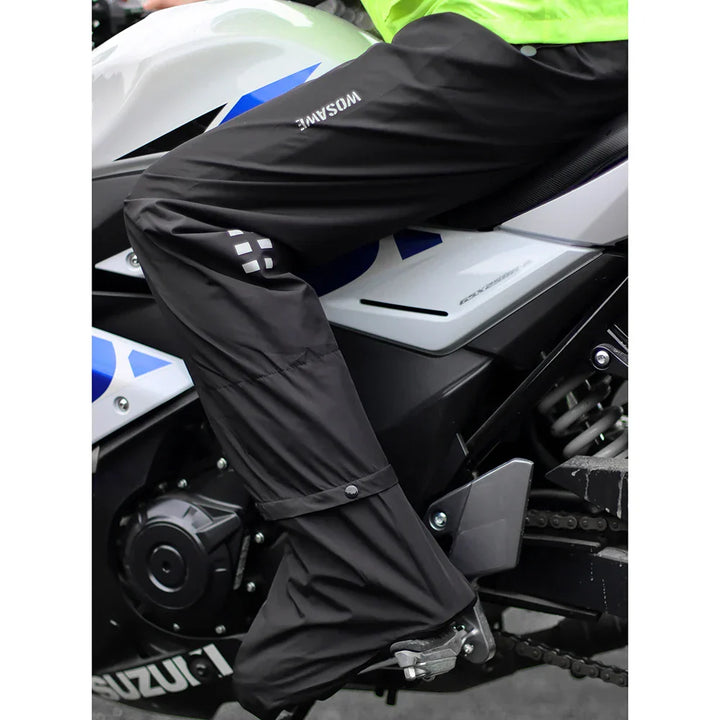 Drune | Herren Motorrad Regenjacke wasserdicht - Reflektierend schwarz/grün S-2XL